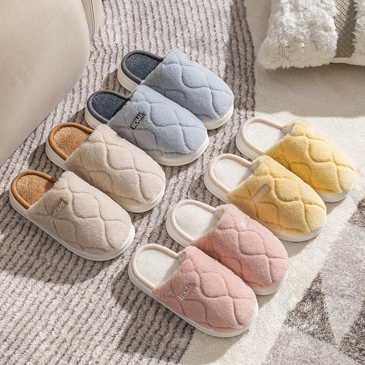 Plush Indoor Home, Winter Women Slippers